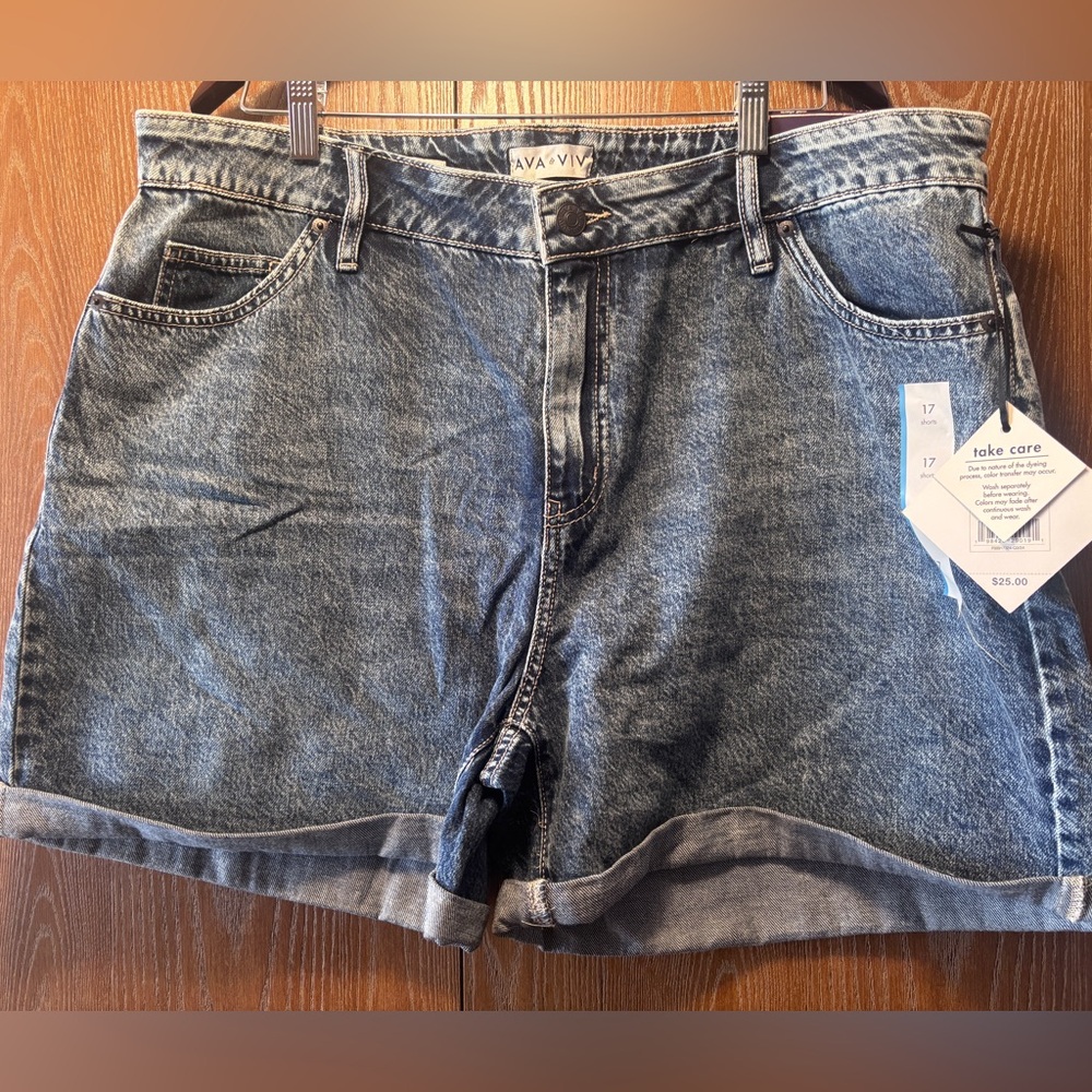 Ava & Viv Women's Jean Shorts - Classic Blue